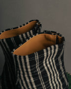 -SPECIAL- "Maison Margiela"2015's Tabi striped fabric ankle boots