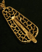 "TRIFARI" 50's-60's Ornate gold tone pendant necklace