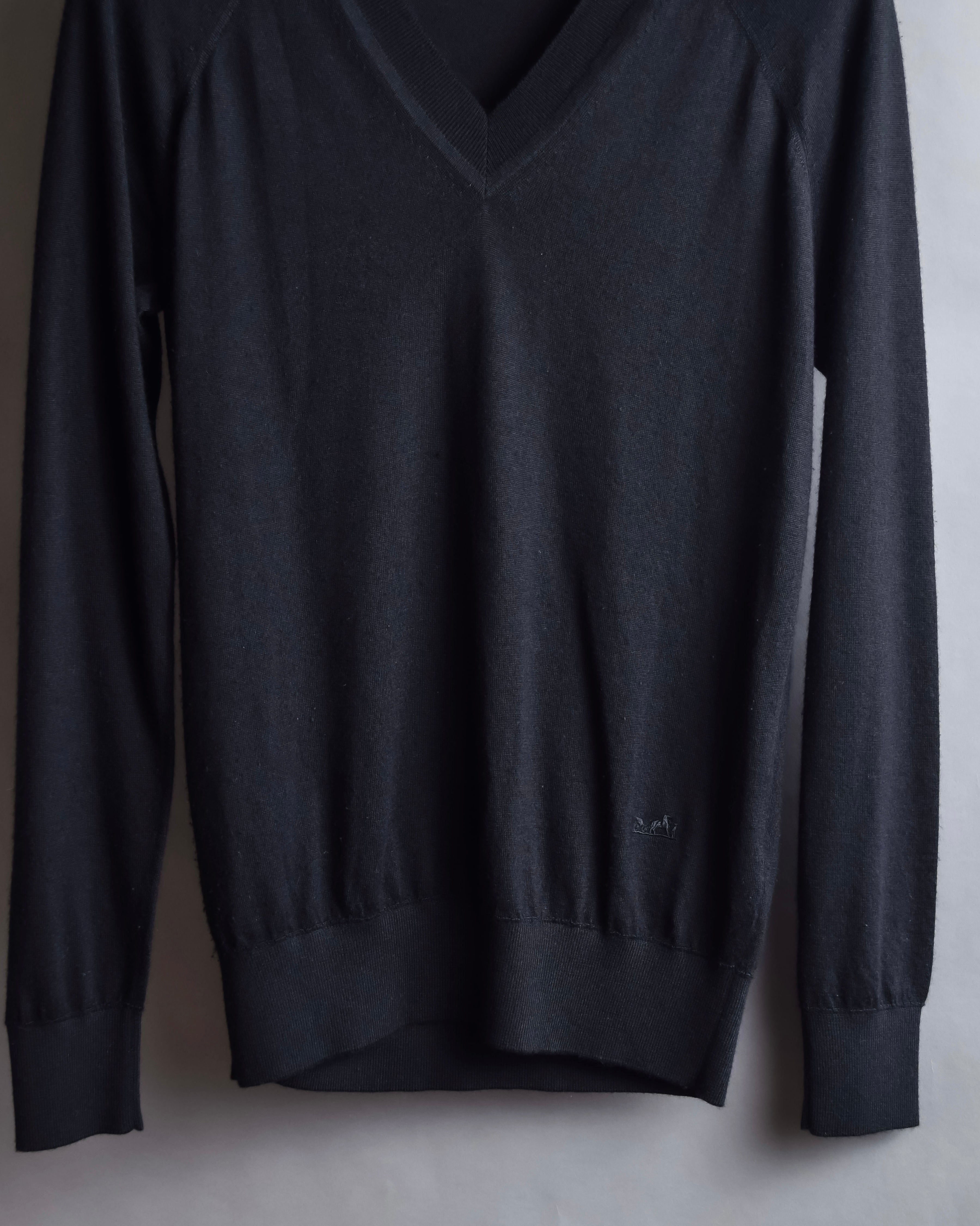 "HERMES" Cashmere silk blend V-neck knit