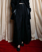 "COMME des GARCONS" Ruffle & tulle asymmetrical docking sarouel slacks