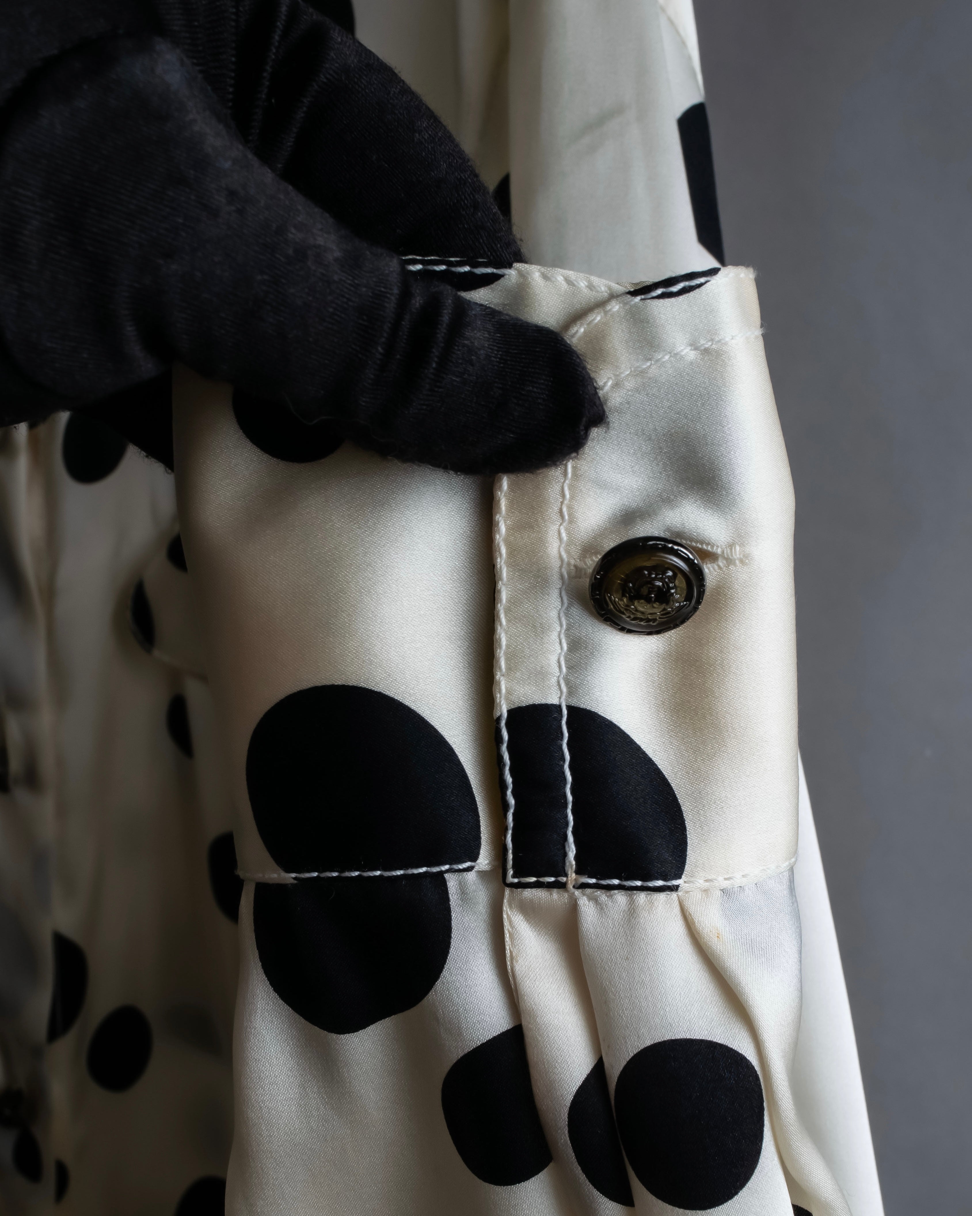 "GIANNI VERSACE" Irregular dot pattern silk shirt