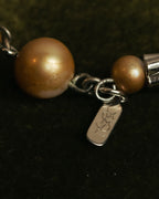 “Yves Saint Laurent” 80’s-90’s Cassandra logo mixed bead long necklace