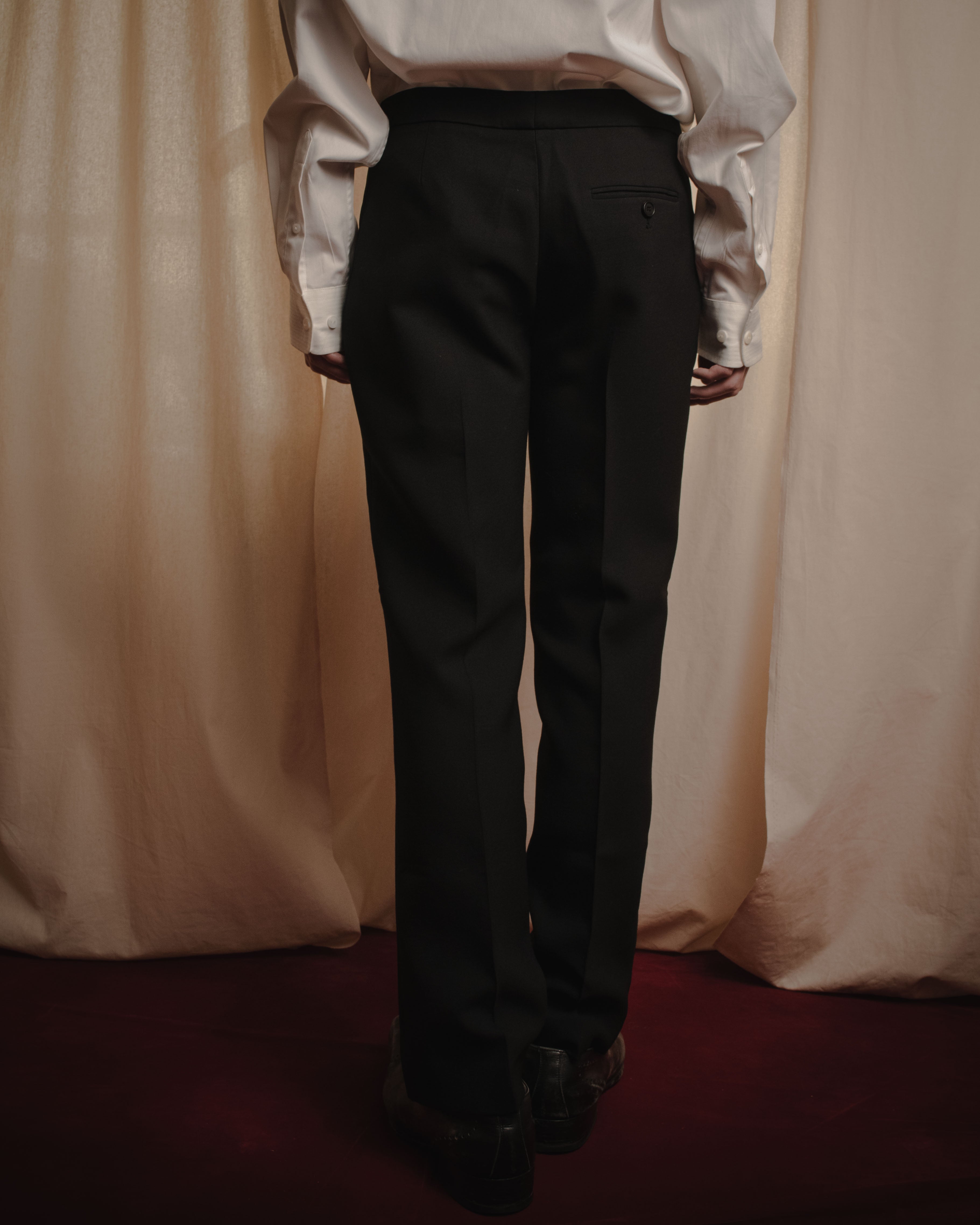 "GIORGIO ARMANI" 90’s Minimalist straight-leg virgin wool slacks
