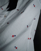 “GUCCI” 2017 heart and dagger embroidered bow tie shirt