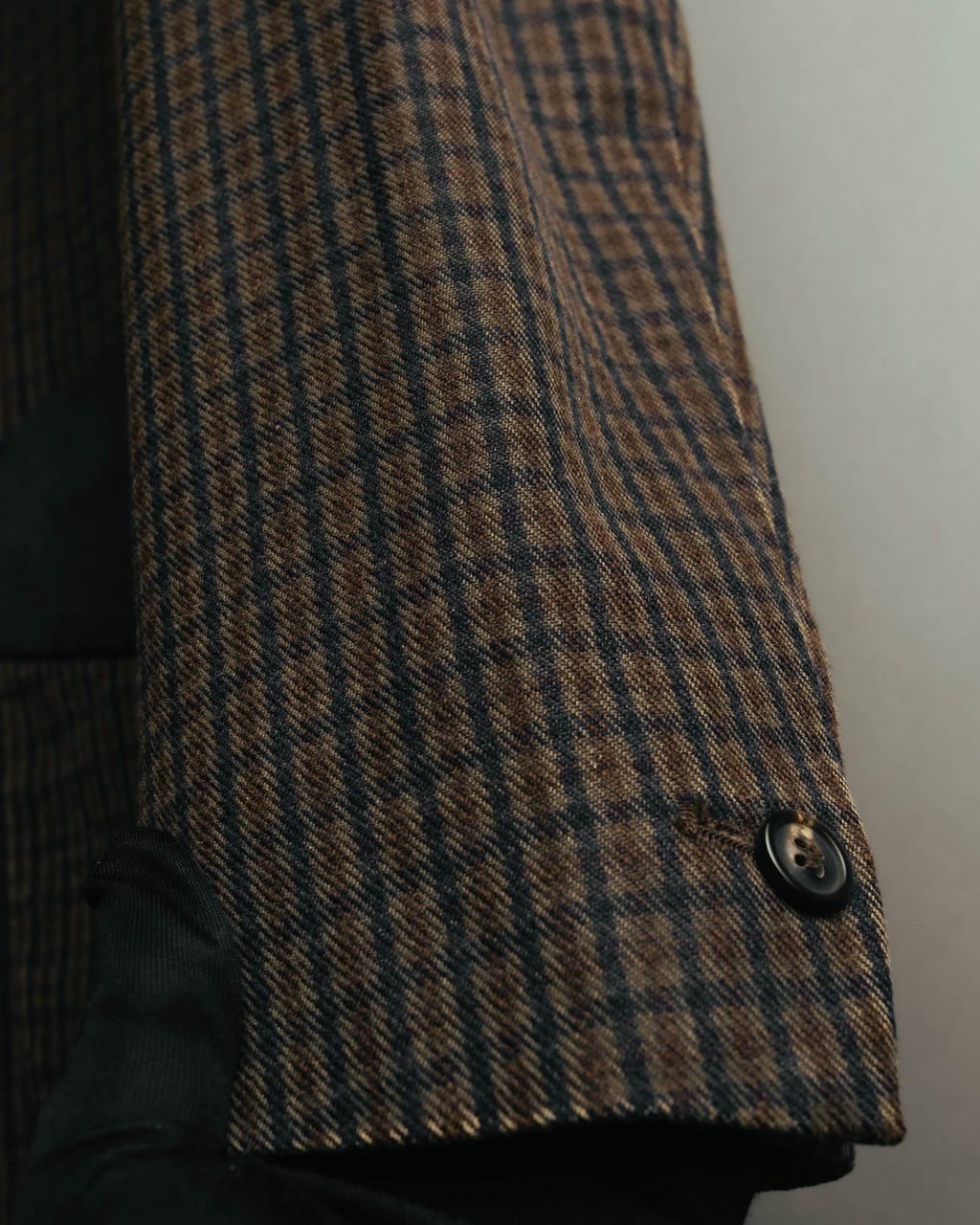 -SPECIAL- "Maison Martin Margiela" 00's Check shawl collar smoking jacket with satin contrast
