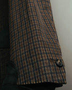 -SPECIAL- "Maison Martin Margiela" 00's Check shawl collar smoking jacket with satin contrast