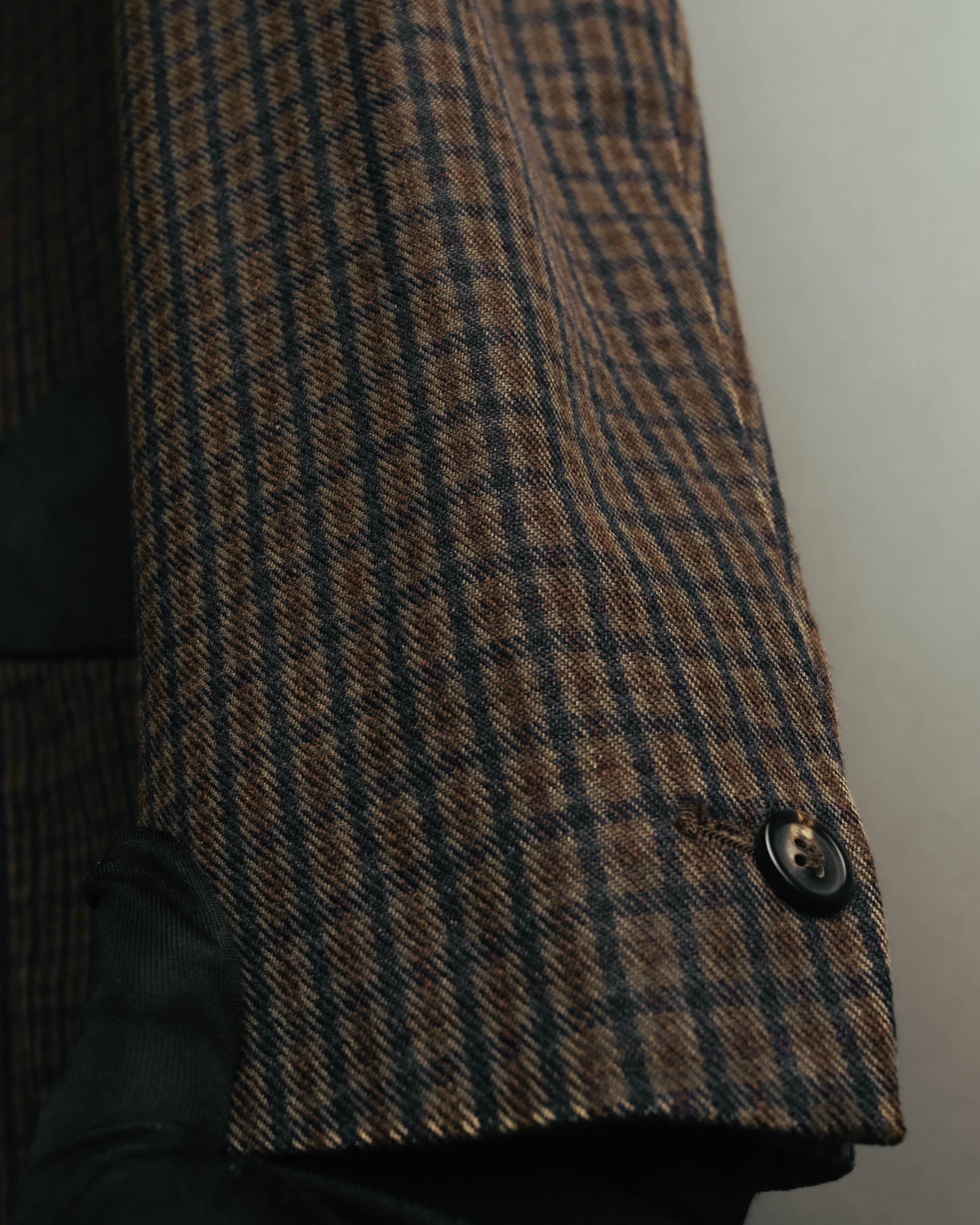 -SPECIAL- "Maison Martin Margiela" 00's Check shawl collar smoking jacket with satin contrast
