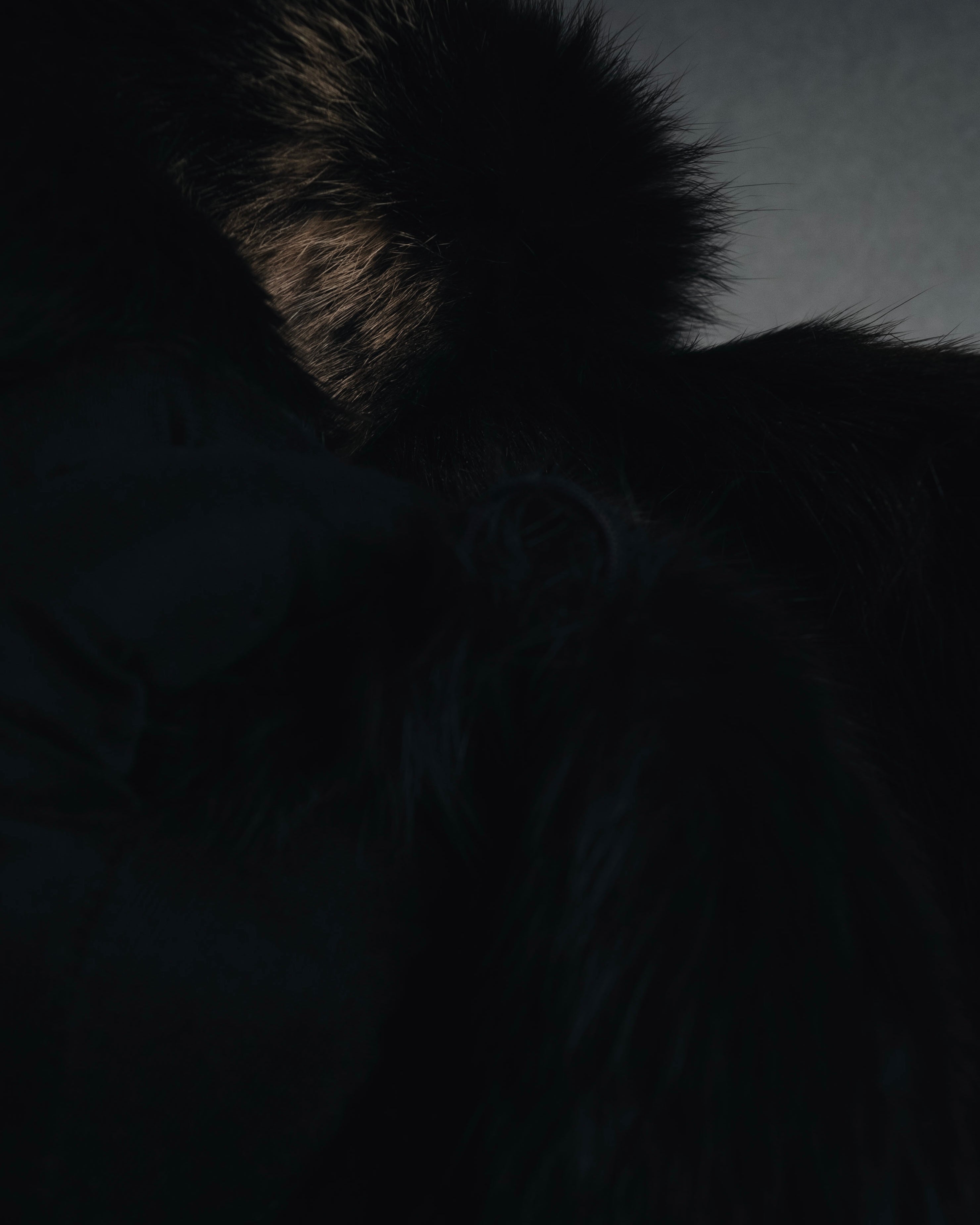 "BIEMME" 00’s striped rabbit fur belted coat