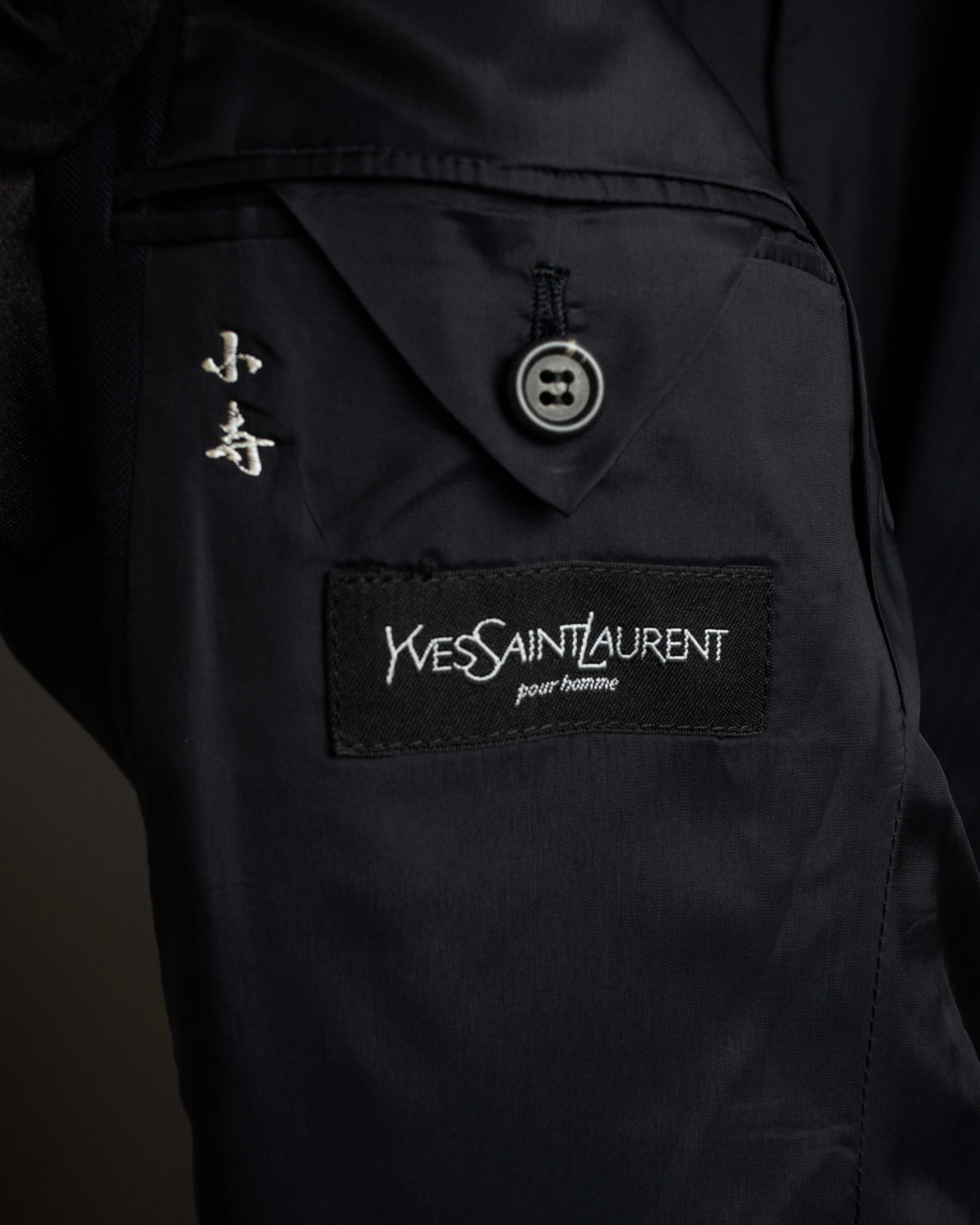 "YVES SAINT LAURENT" Classical tailoring shadow stripe pattern set up