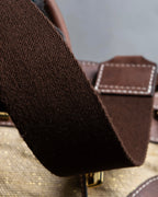 "ADMJ" Leather &amp; canvas combination 2way shoulder bag