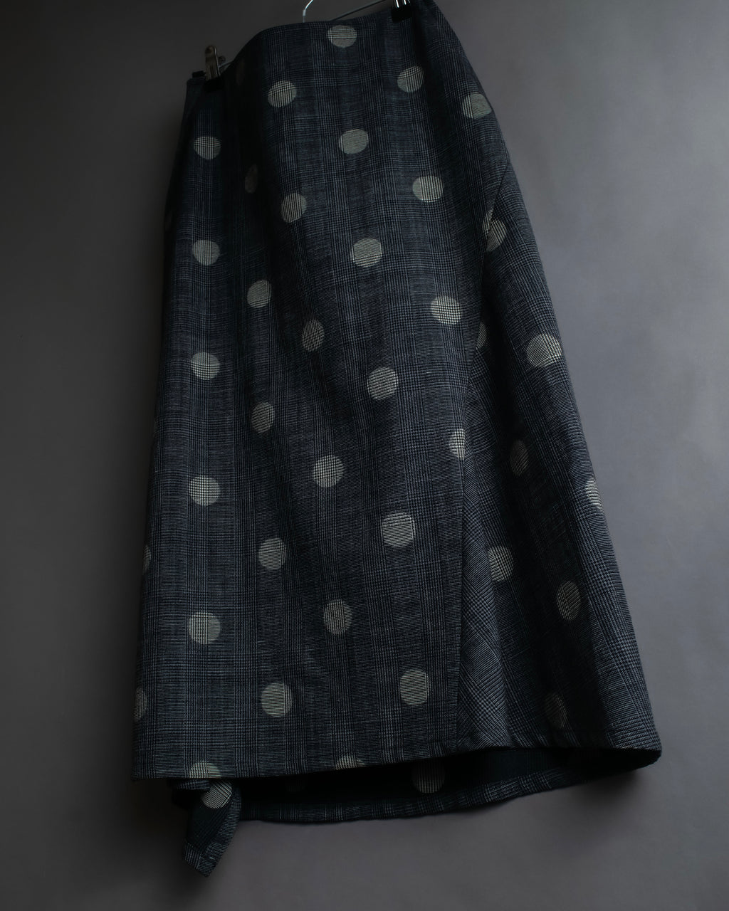 "YOHJI YAMAMOTO +NOIR" Large polka dot pattern flared skirt