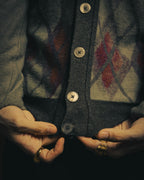 –SPECIAL– "Hermès" 90's-00's Plaid cashmere cardigan