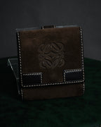 "LOEWE" 90’s-00’s suede anagram compact wallet