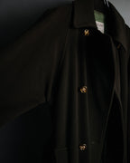 –SPECIAL– "CELINE" 80’s-90’s Triomphe button double breasted long coat