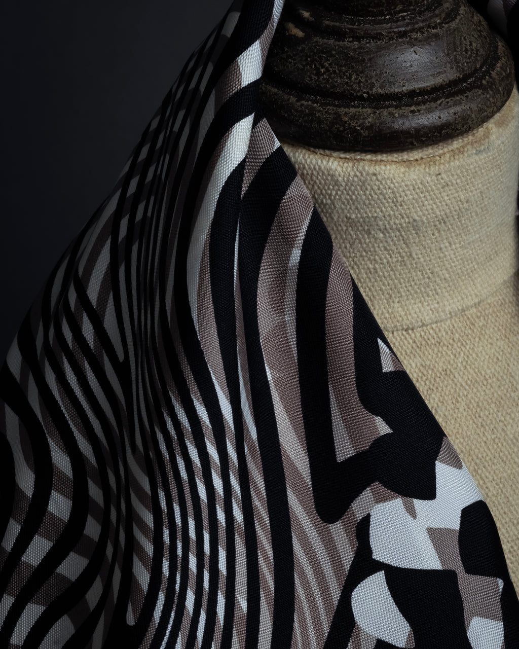 "HERMES" Zebra abstract print Carre 90 silk scarf