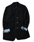 DUNHILL/ Classic Navy Blazer with Checked Lining