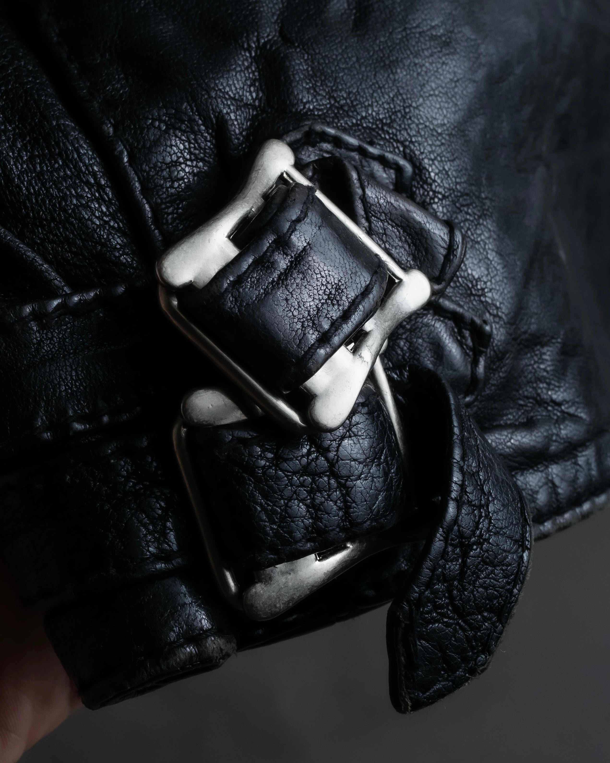 "HYSTERIC GLAMOUR" Lamb leather double riders jacket