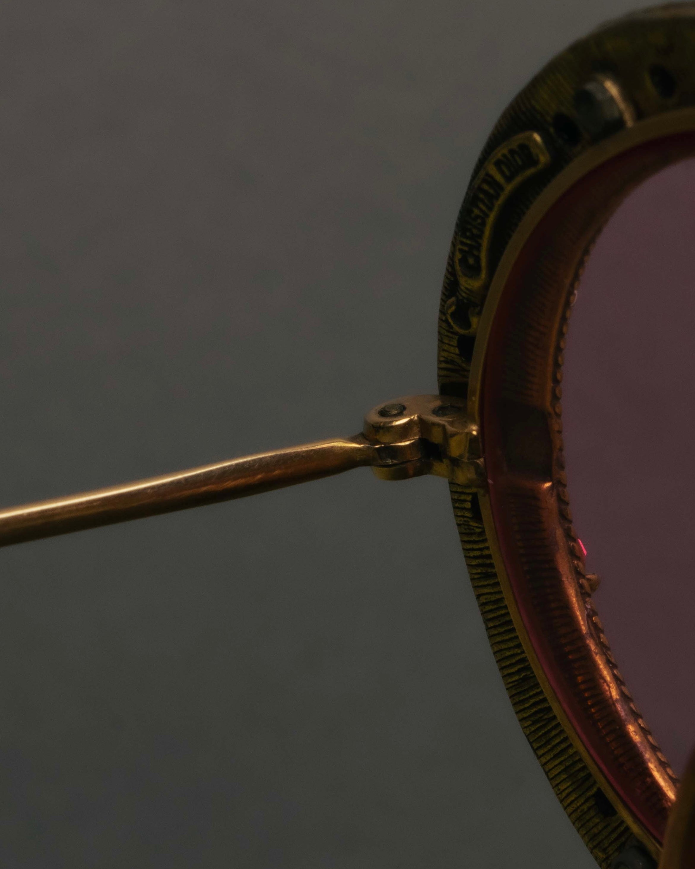 "Christian Dior" 70's-80's Vintage ornate jewel-embellished round sunglasses