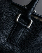 "BURBERRY" Silver stud design grained leather one-handle bag