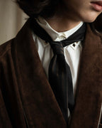 "JEAN PAUL GAULTIER" Tribal circle motif design striped silk neck tie