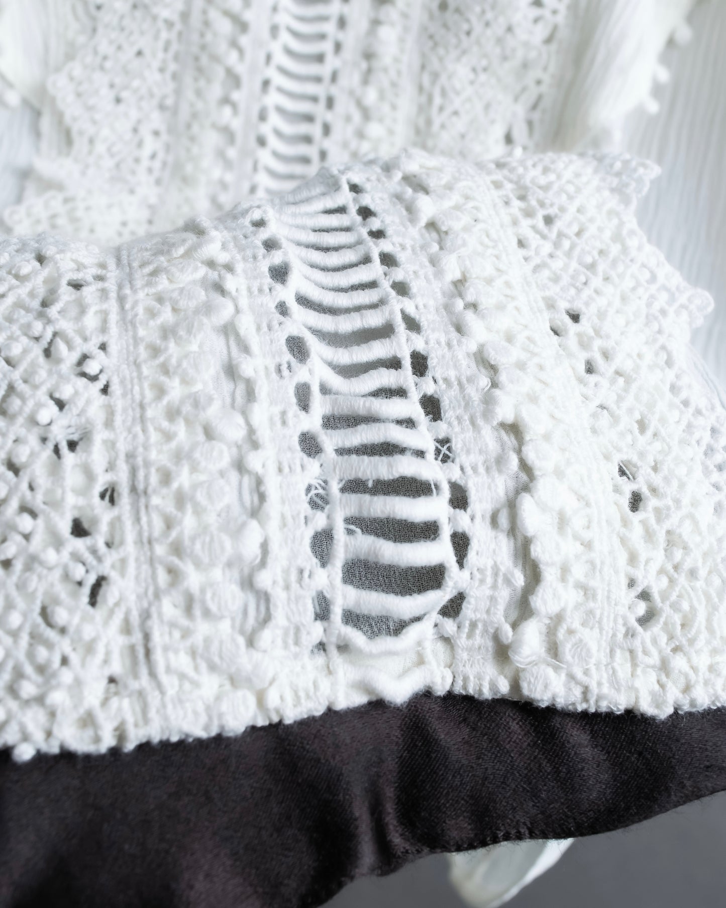 "ISABEL MARANT" Lace knit frill docking sheer blouse