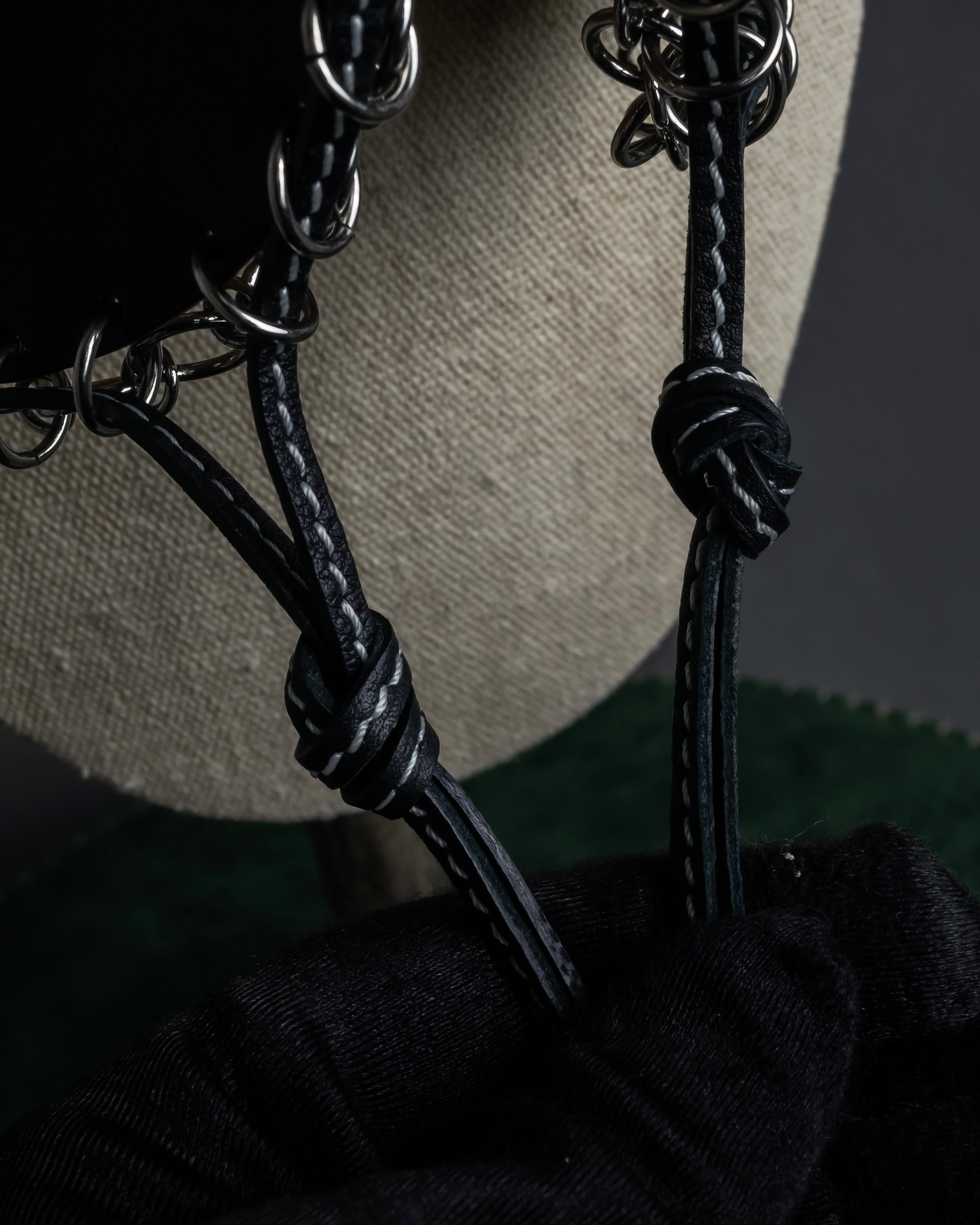 "LOEWE" Ring design leather corset necklace