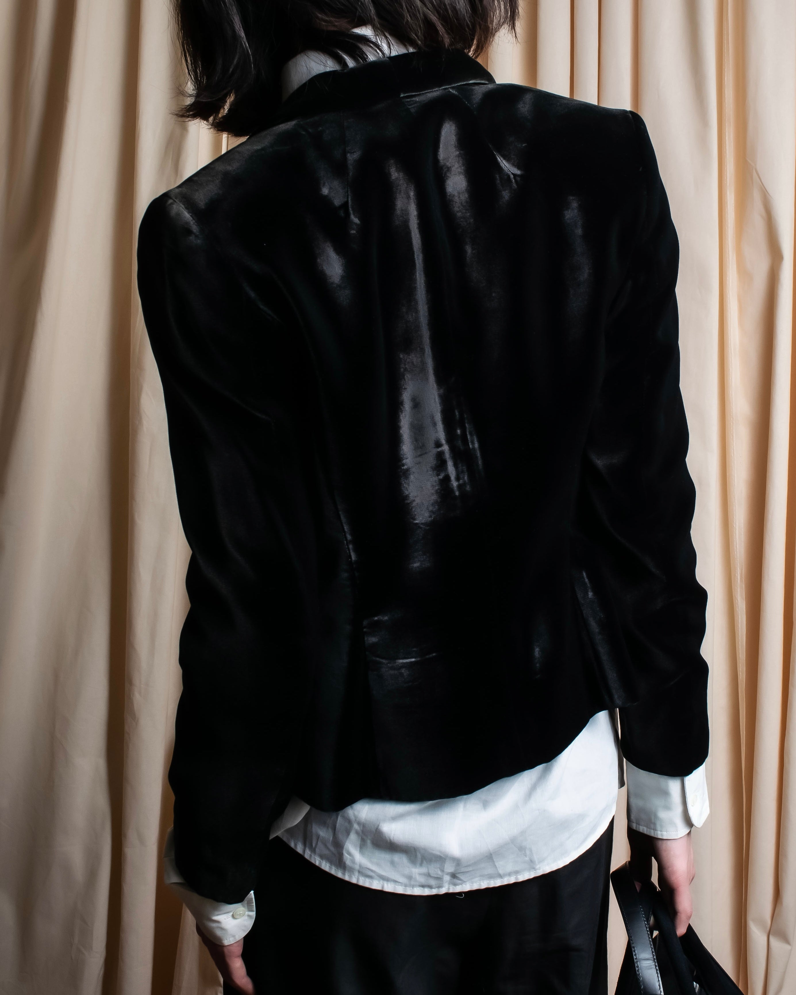 "GUCCI" Velvet shaped shawl collar tailored jacket