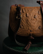 –SPECIAL– “LOEWE” 70’s-80’s Caza Cordobán embossed shoulder bag