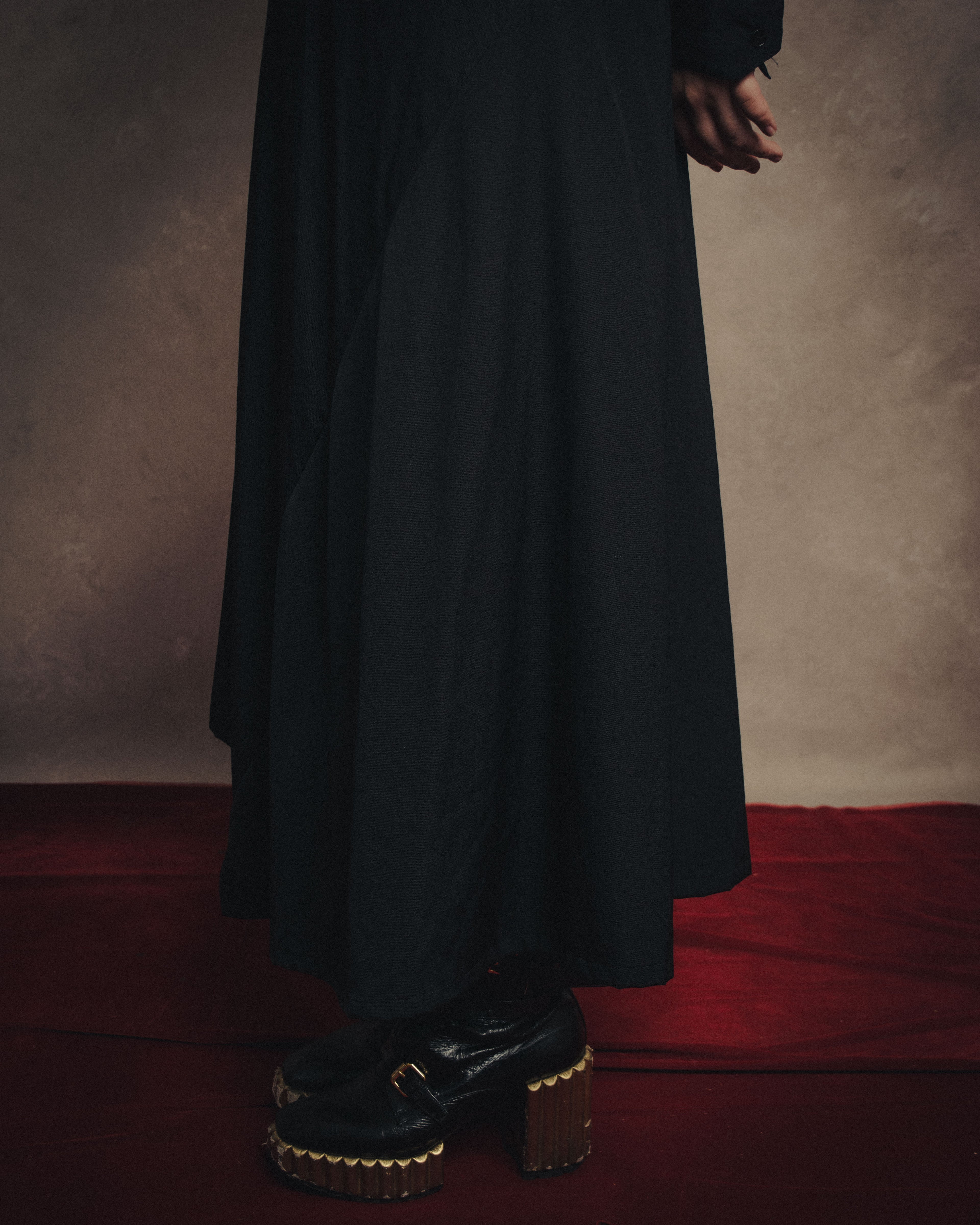 -SPECIAL- “Y’s” 2016 Asymmetric wool gabardine long skirt