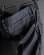 "GUCCI" Glen plaid wool wide tapered slacks
