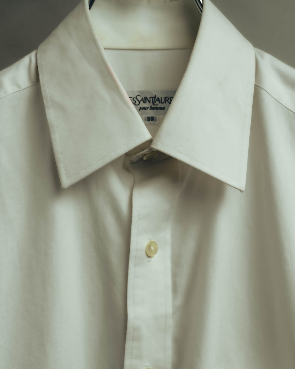 "Yves Saint Laurent" 80's-90's Classic off white dress shirt