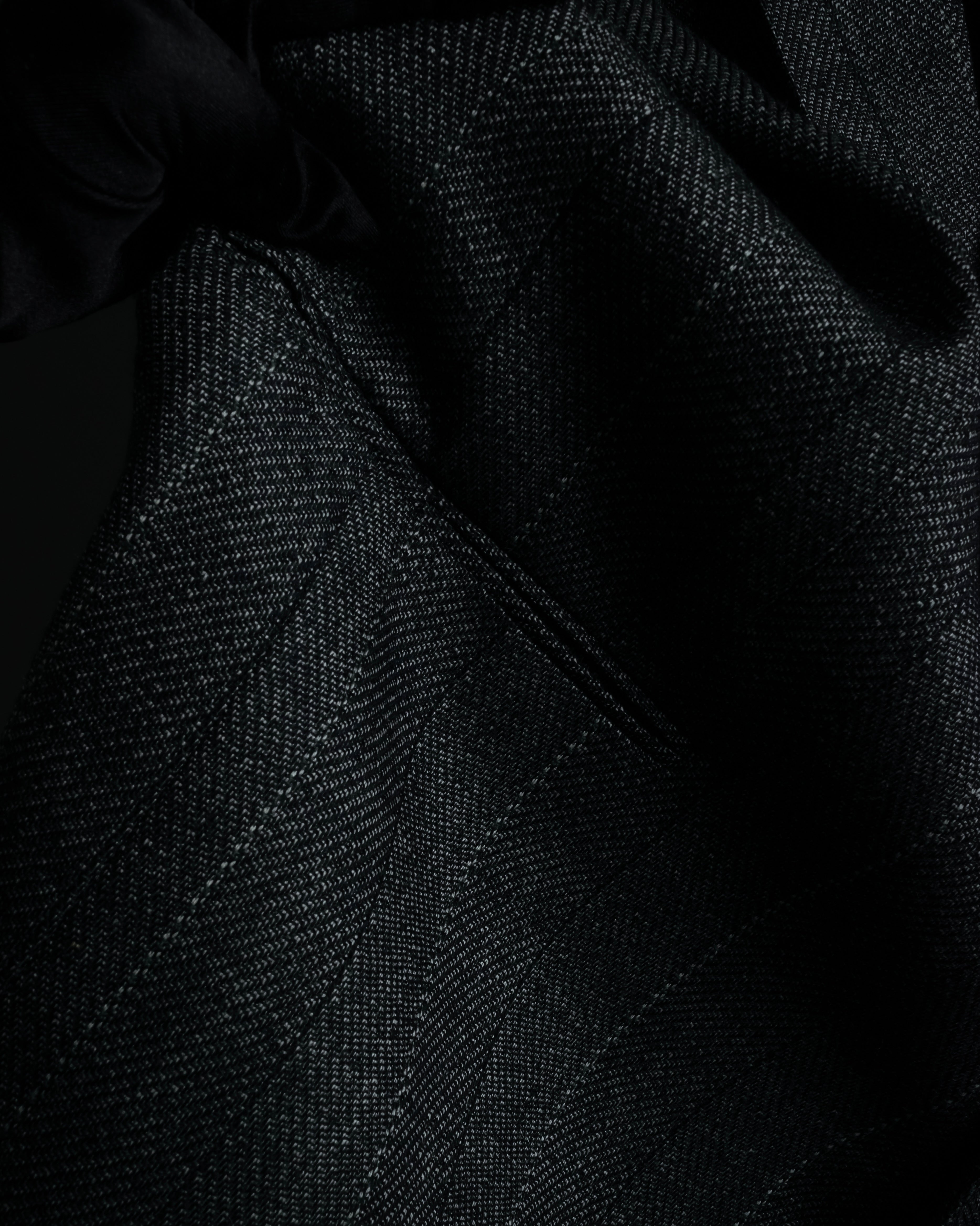 "YVES SAINT LAURENT" 70’s-80’s structured herringbone tweed tailored jacket