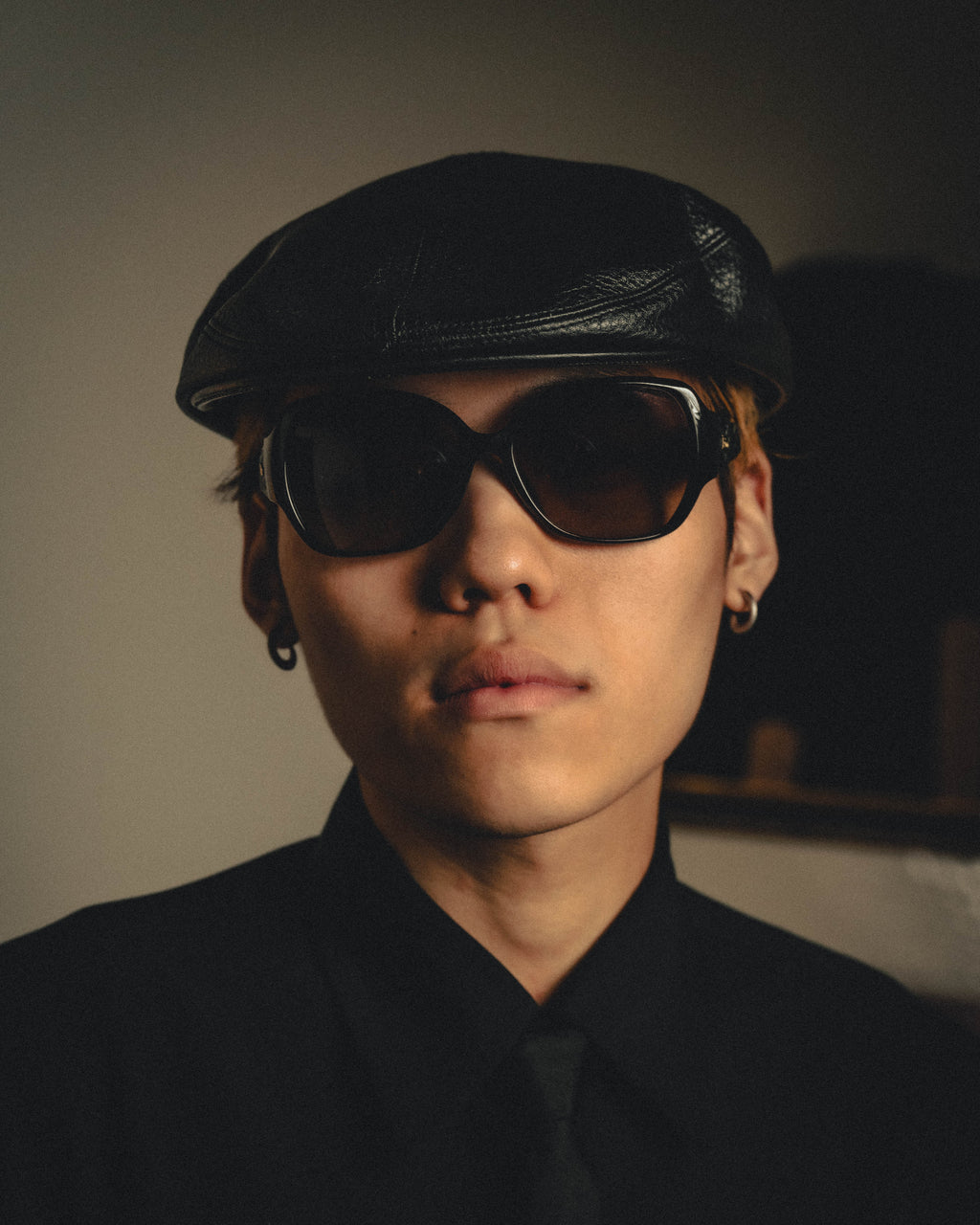 “Jean Paul Gaultier” 90’s Tonal embroidered leather hunting cap