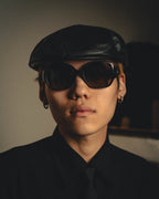 “Jean Paul Gaultier” 90’s Tonal embroidered leather hunting cap
