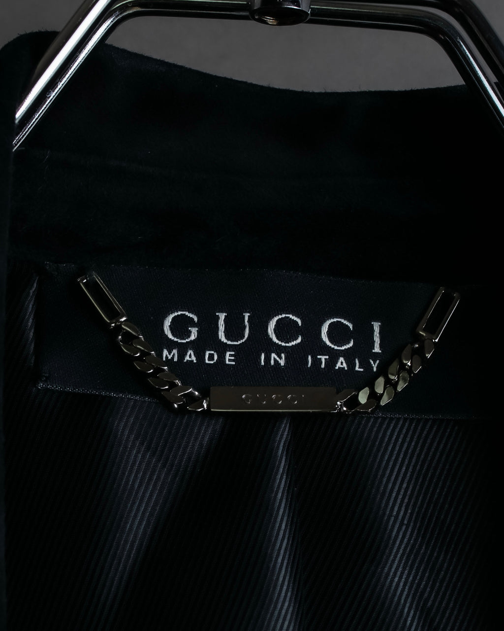 "GUCCI" Stitch design suede tailored jacket