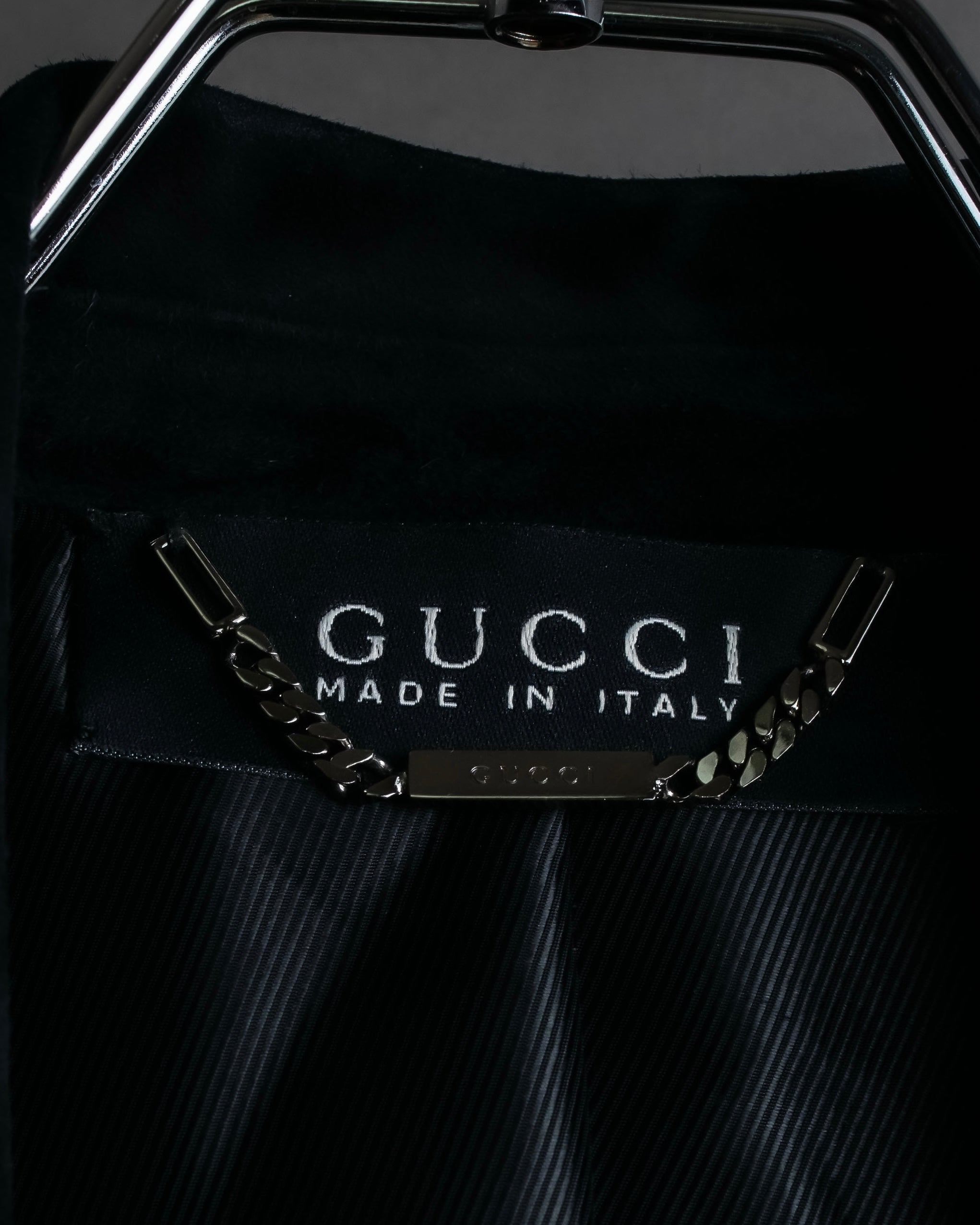 "GUCCI" Stitch design suede tailored jacket