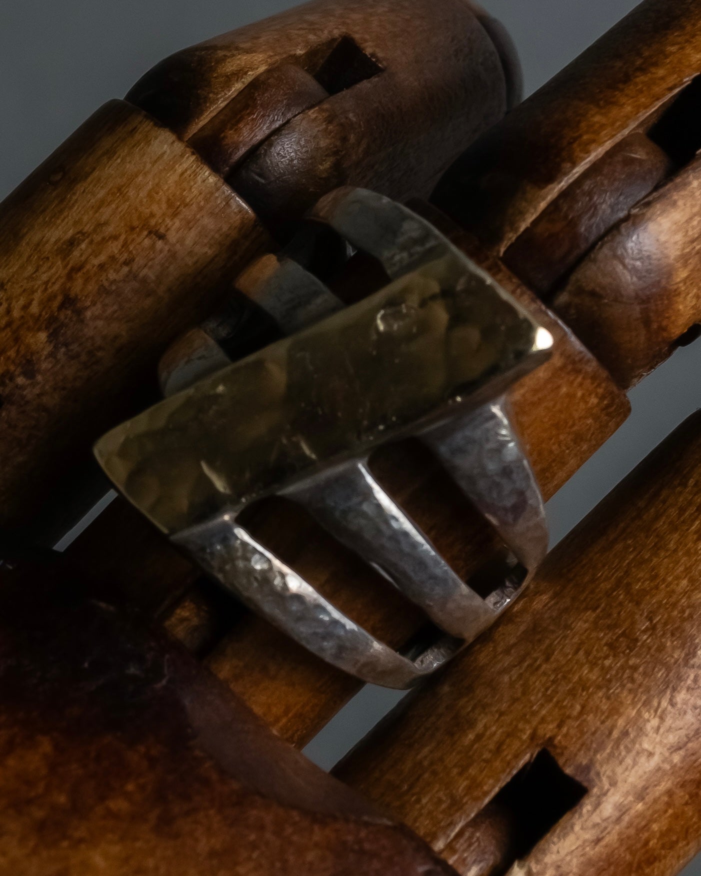 "Vintage gold combination silver ring"