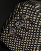 "GIORGIO ARMANI" Diamond pattern peak lapel double breasted tailored jacket