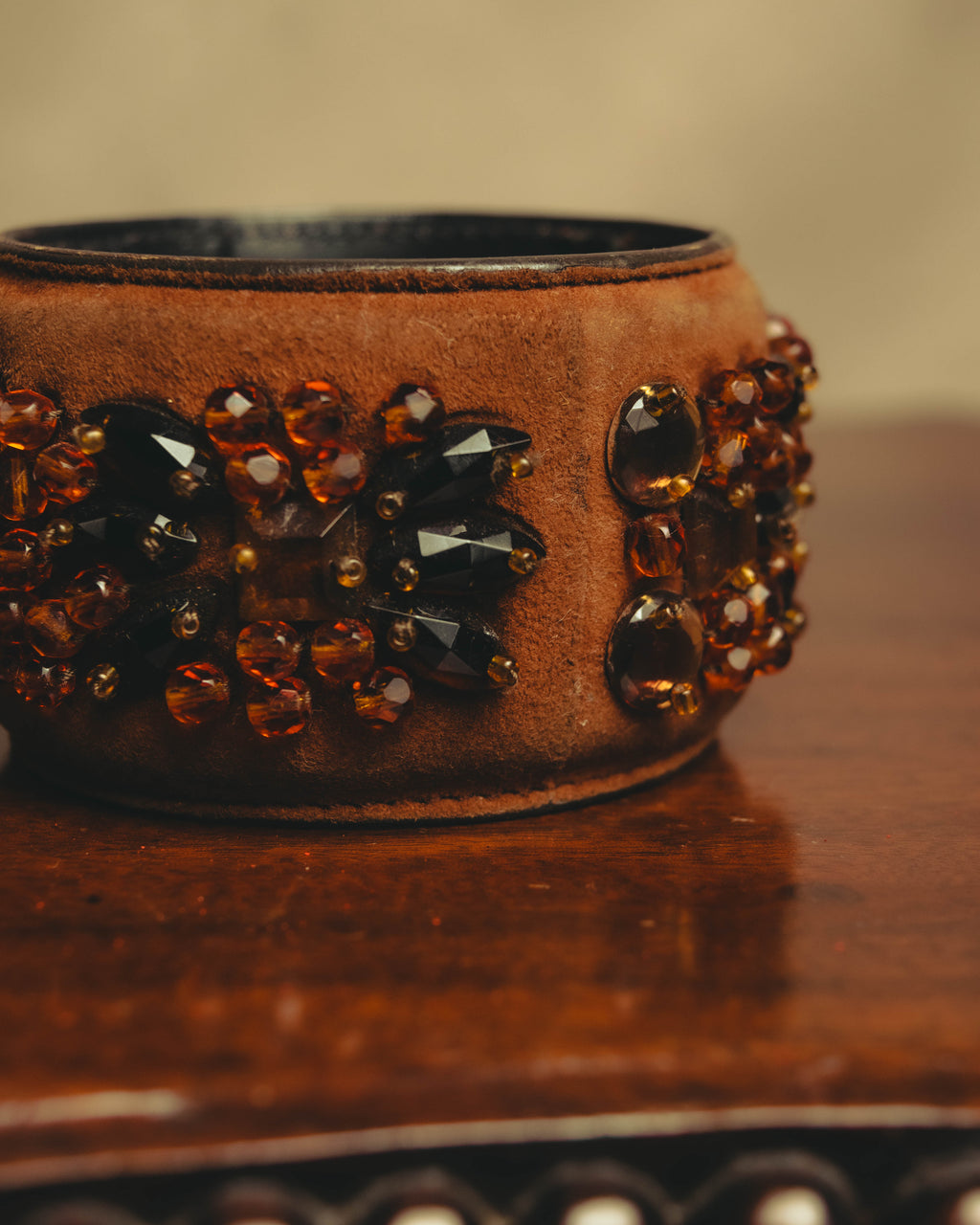"PRADA" 90's-00's Embellished wide cuff bracelet