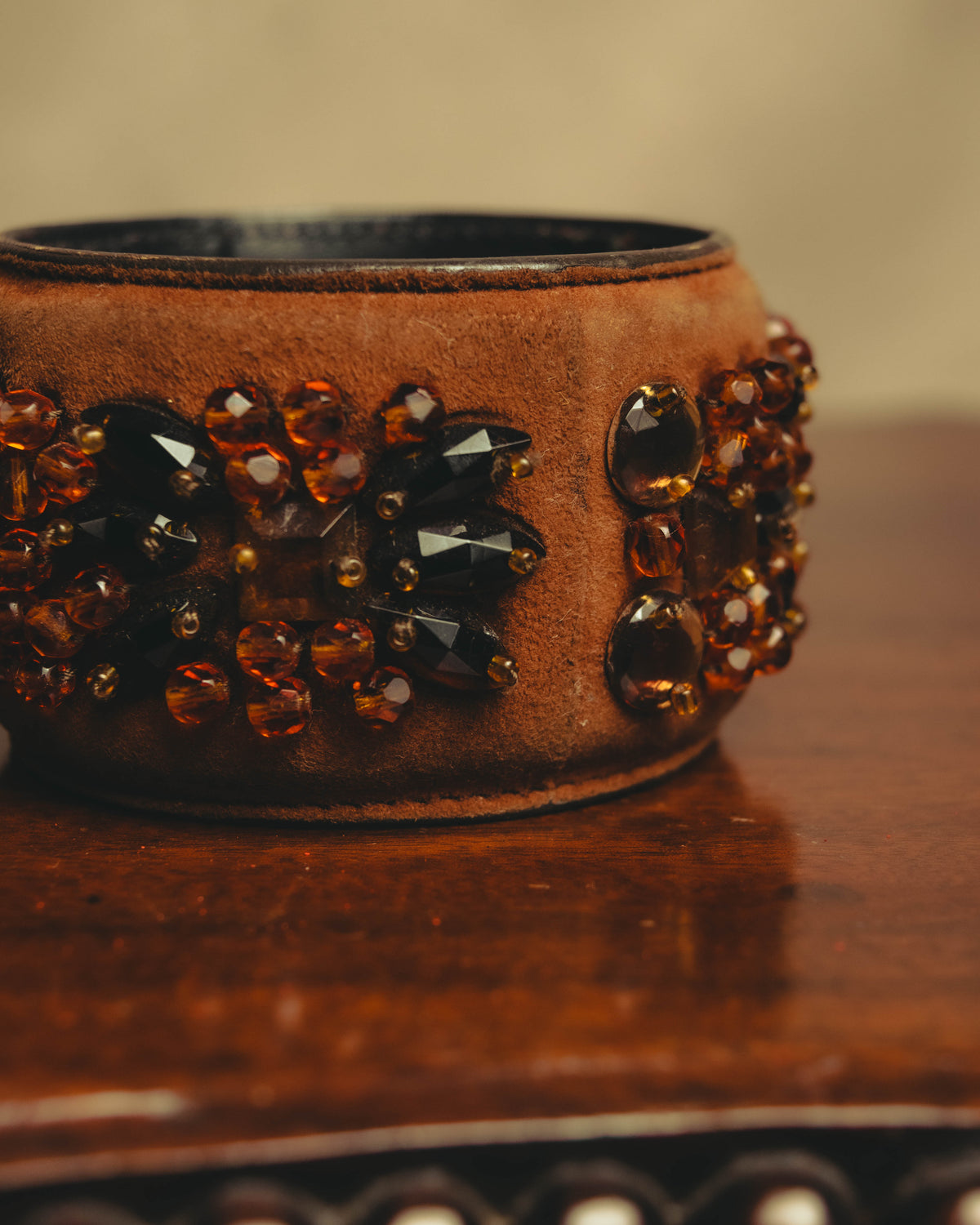 "PRADA" 90's-00's Embellished wide cuff bracelet