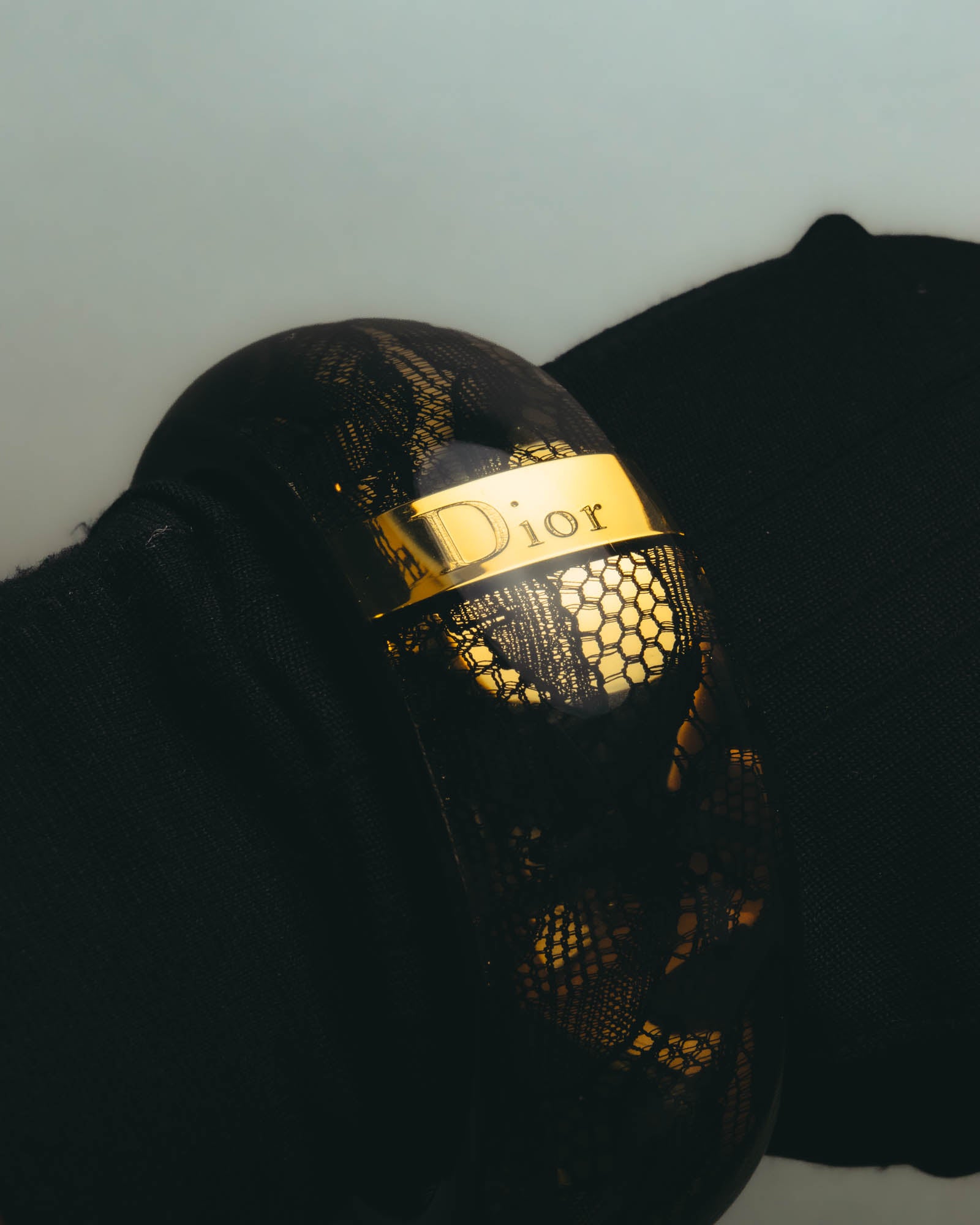 “Dior” 2002-2010 Lace embedded lucite bangle