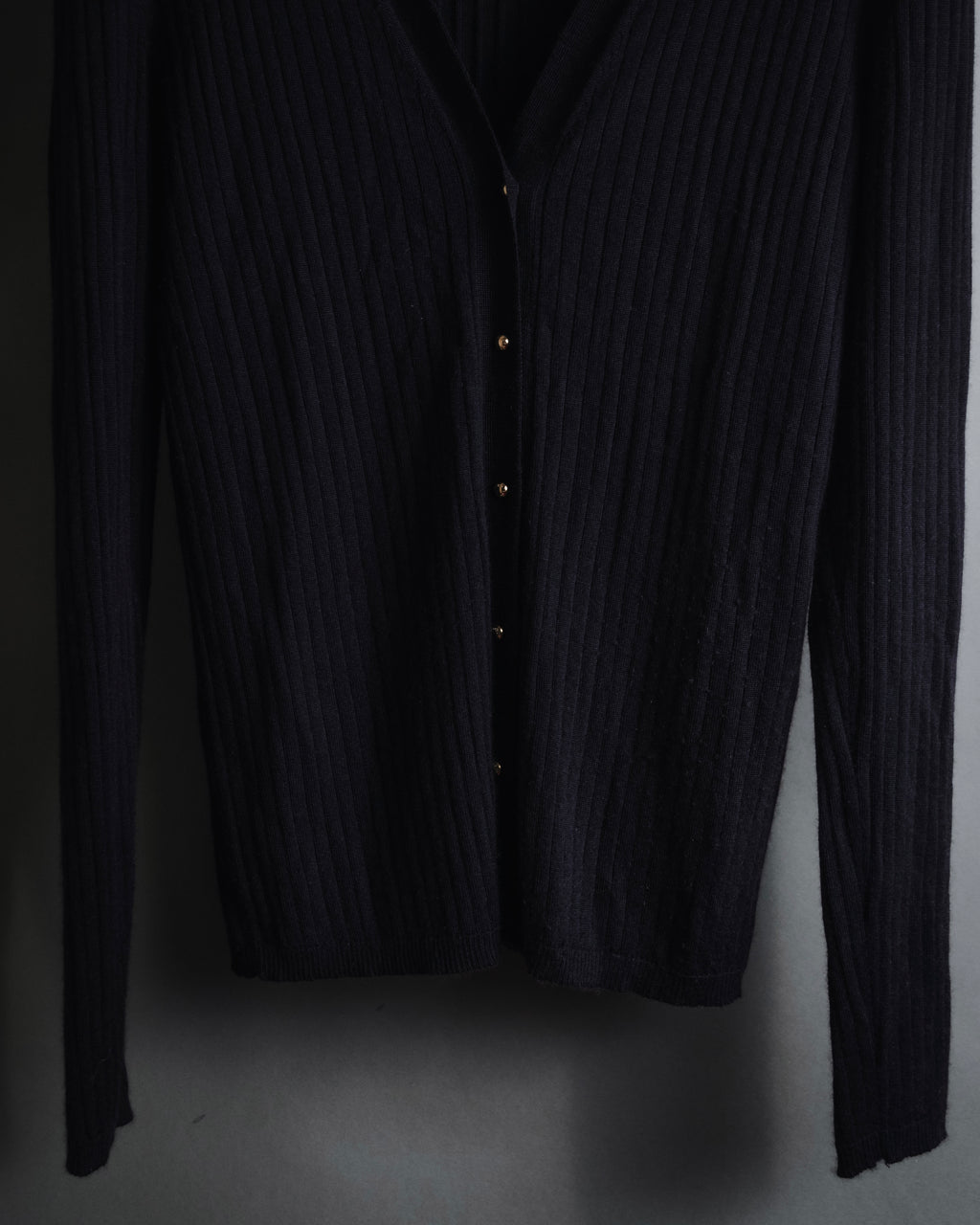 "LOEWE" Fine-Ribbed Button-Front Knit Cardigan