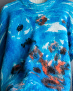 "PRADA" Abstract all over print mohair blend knit