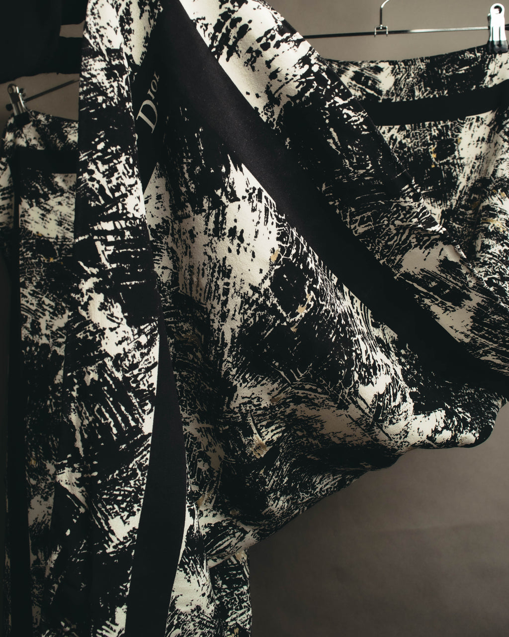 "Christian Dior" 80's-90's Artful abstract silk scarf