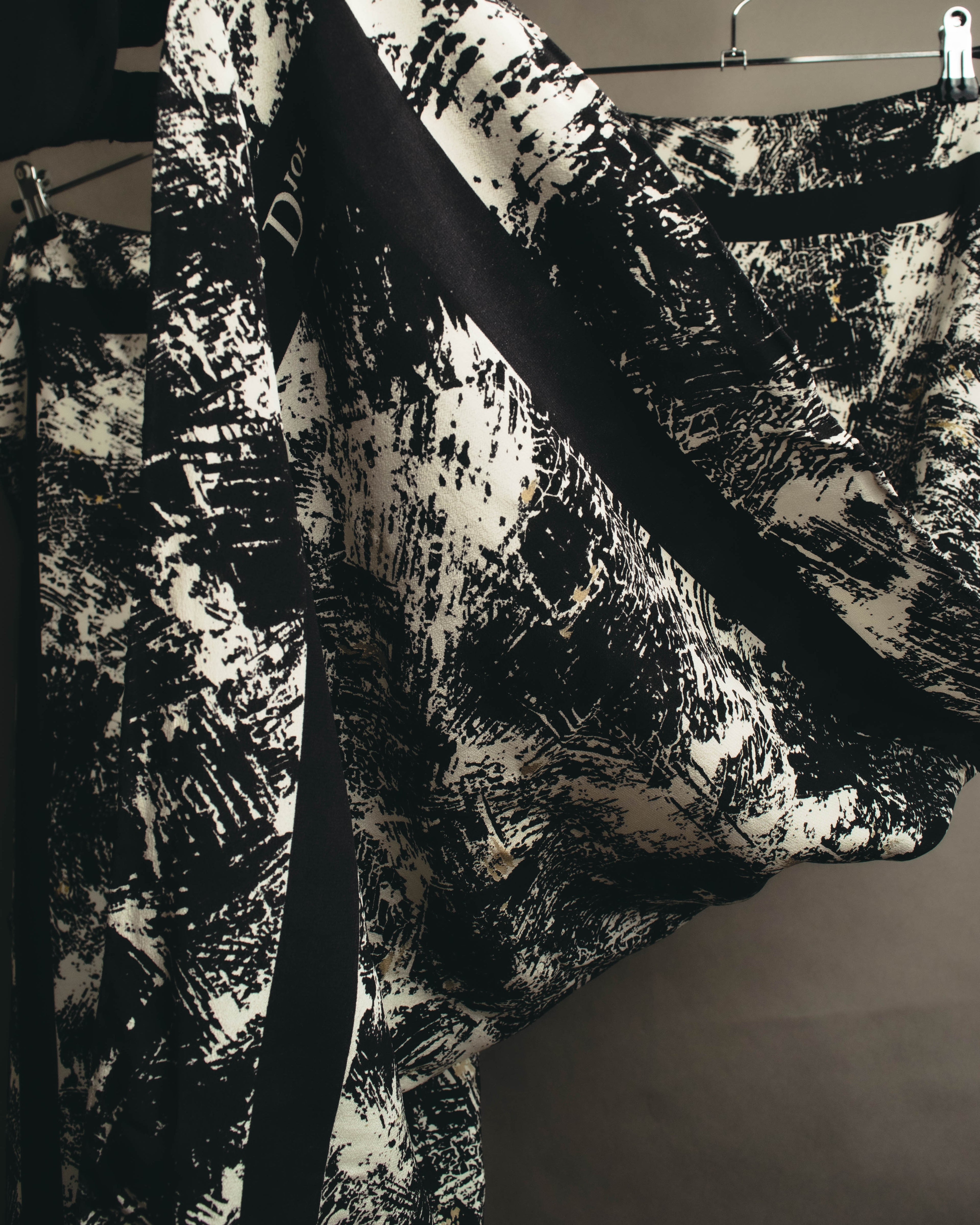 "Christian Dior" 80's-90's Artful abstract silk scarf