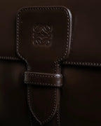 "LOEWE" Logo engraved belt design glass leather shoulder bag