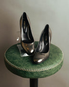 "Sergio Rossi" 00's-10's Glossy black leather high heel pumps