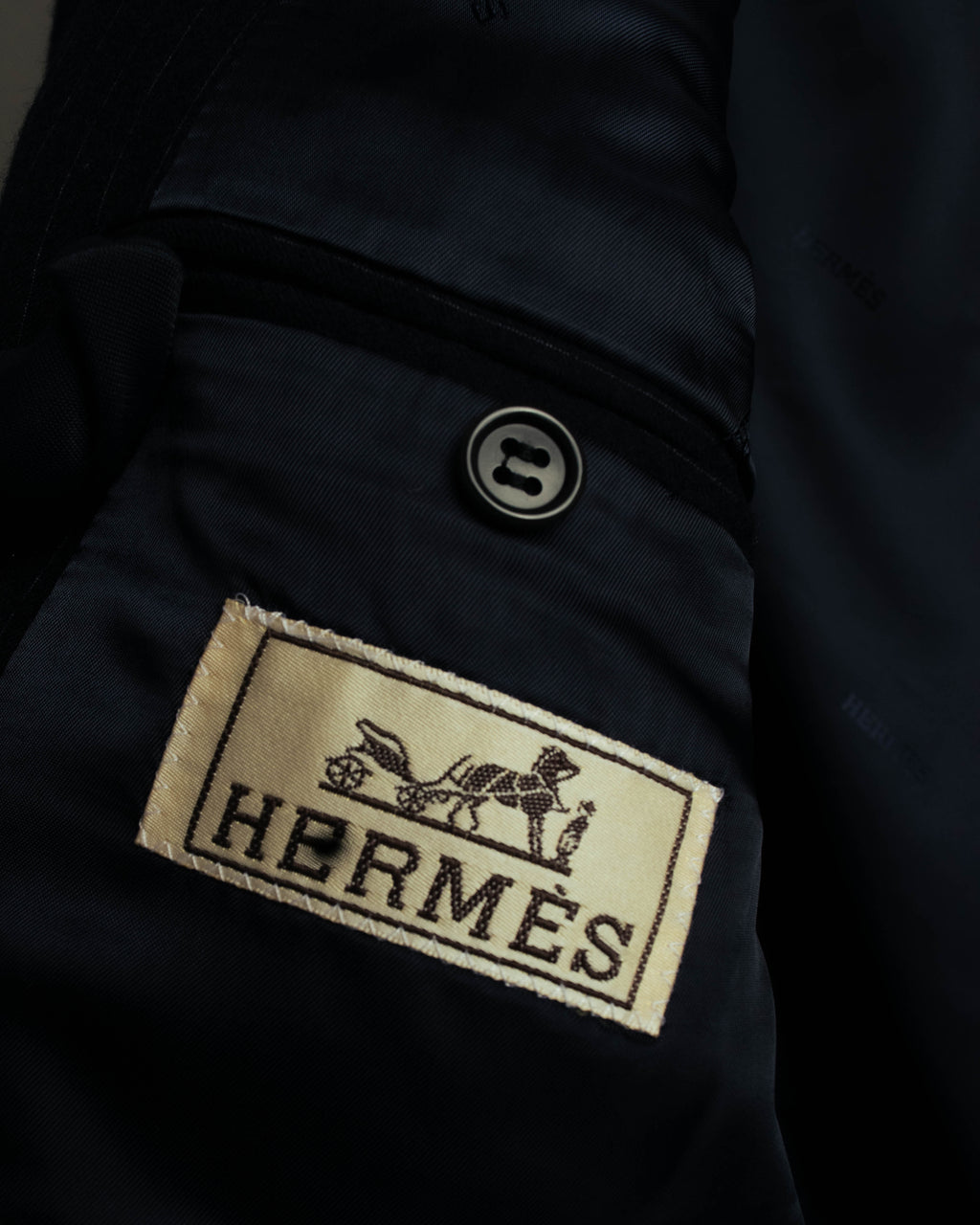 -SPECIAL- “Hermès” 80’s-90’s Super 120’s wool pinstripe double breasted setup