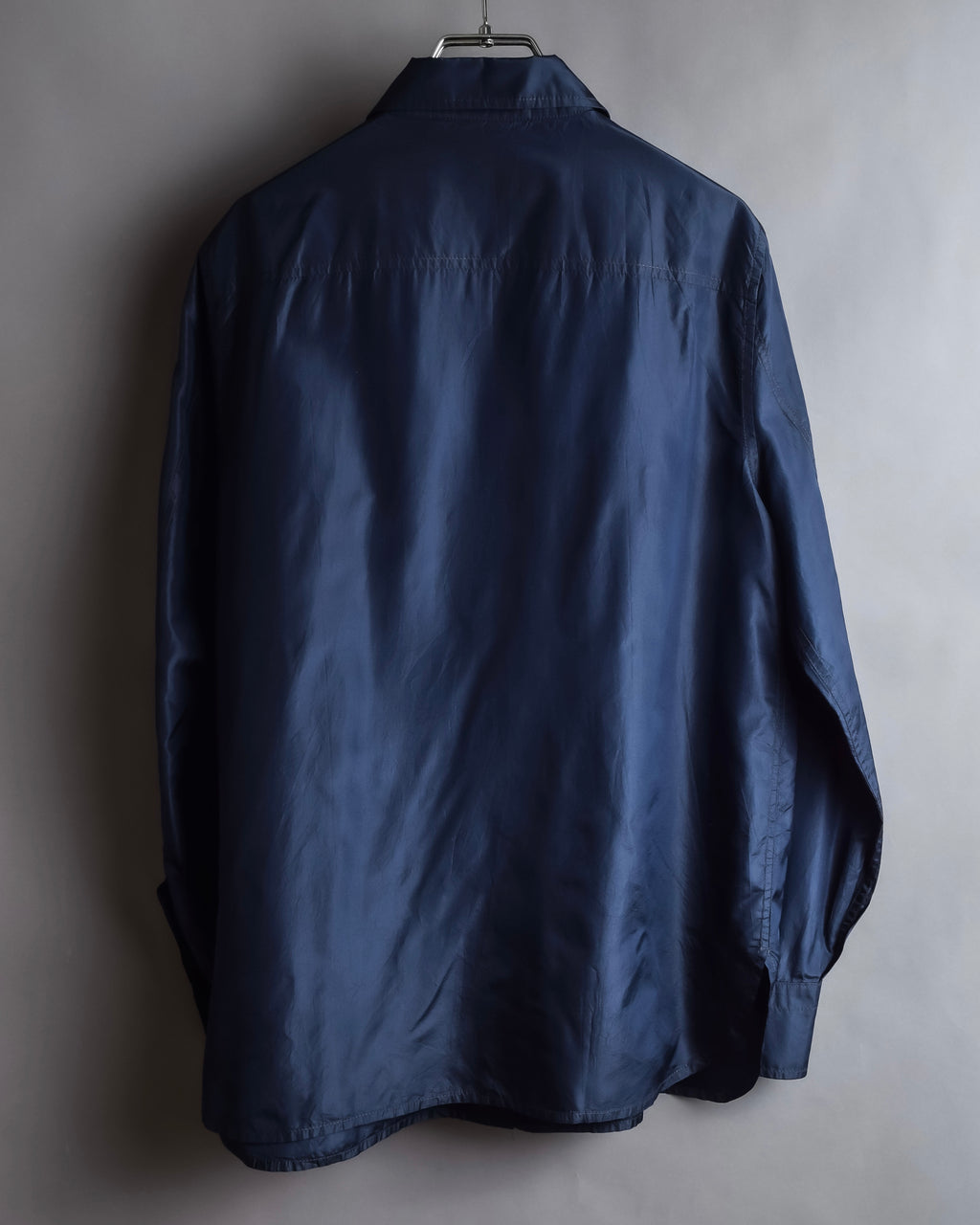 "LOEWE" 90's-00's Fly front silk shirt