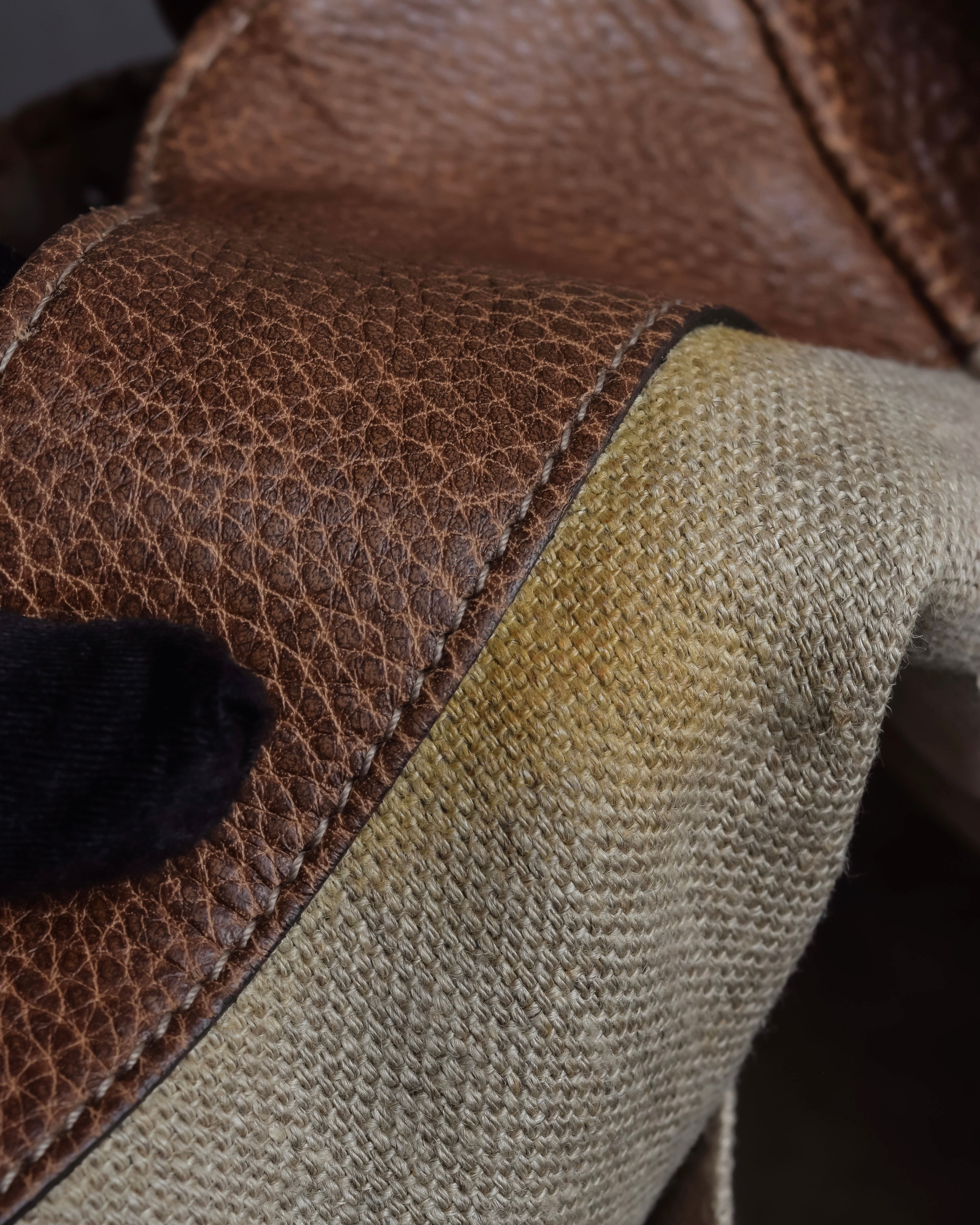 "GUCCI" Charlotte whipstitch hobo leather shoulder Bag